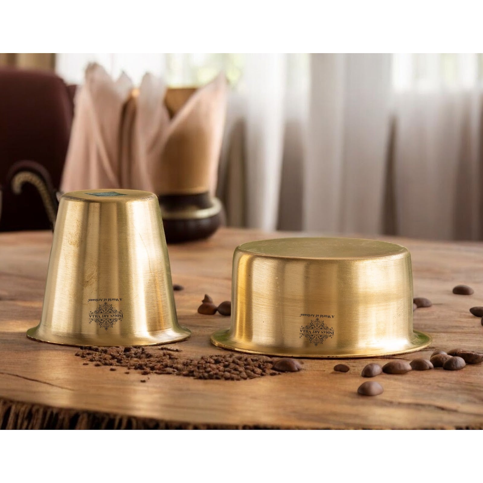 Pure Brass Dabra Set With 290 ML Capacity