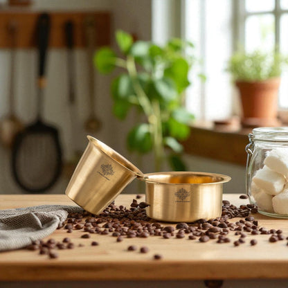 Pure Brass Dabra Set With 290 ML Capacity