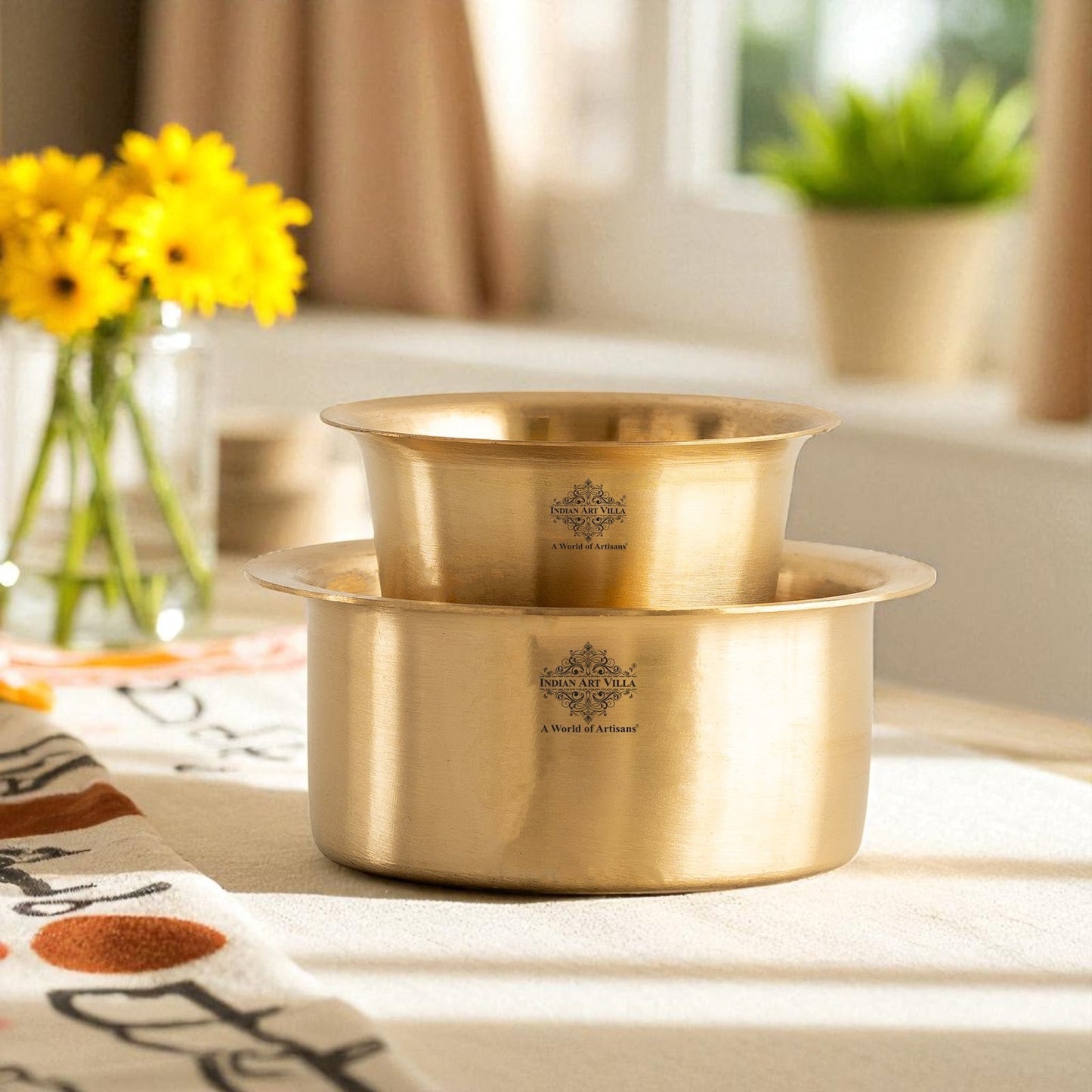 Pure Brass Dabra Set With 290 ML Capacity