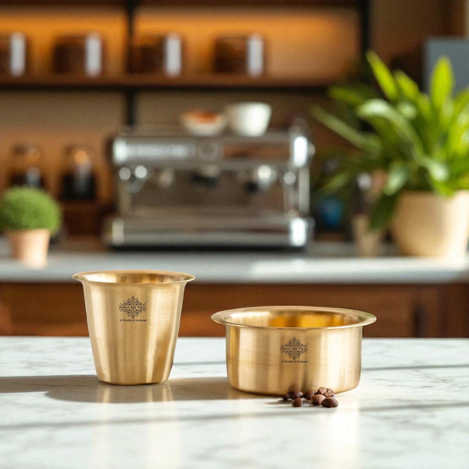 Pure Brass Dabra Set With 290 ML Capacity