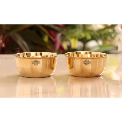 Brass Handmade Designer Bowl with Beaded Design, Dinnerware, Tableware