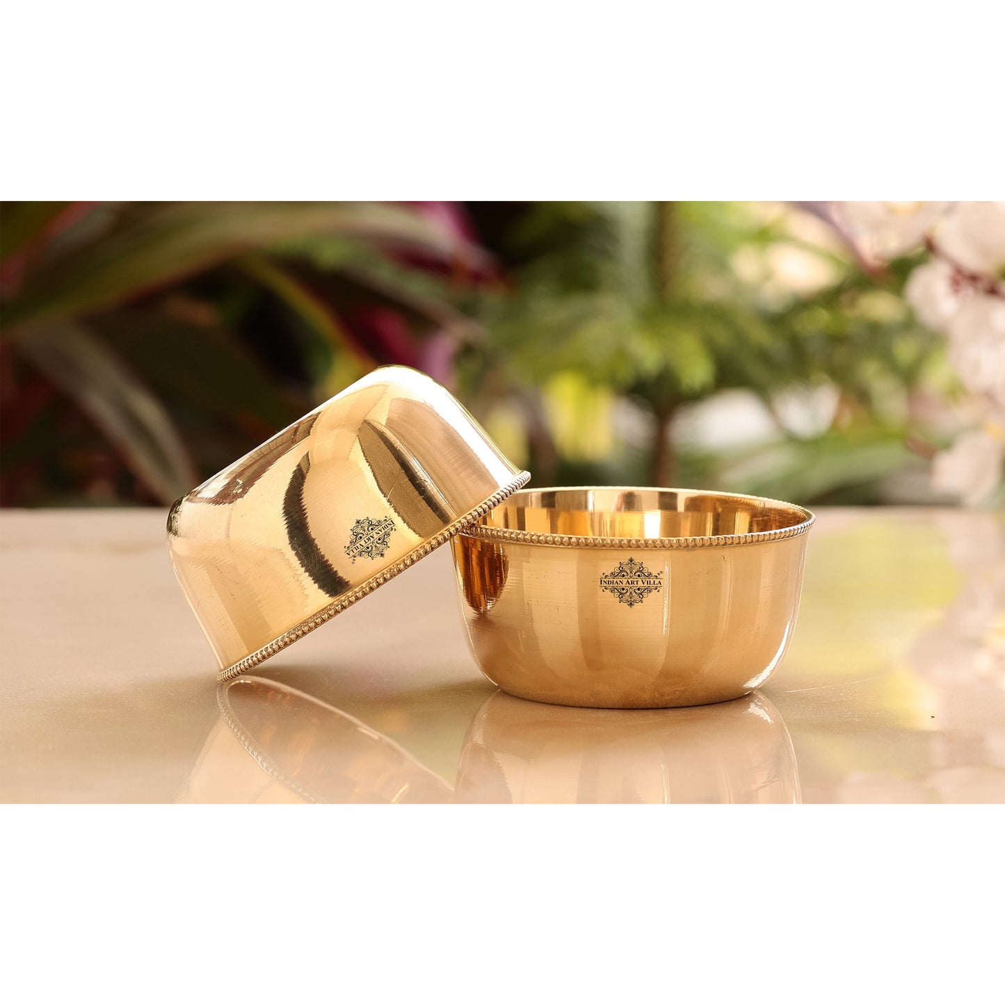 Brass Handmade Designer Bowl with Beaded Design, Dinnerware, Tableware