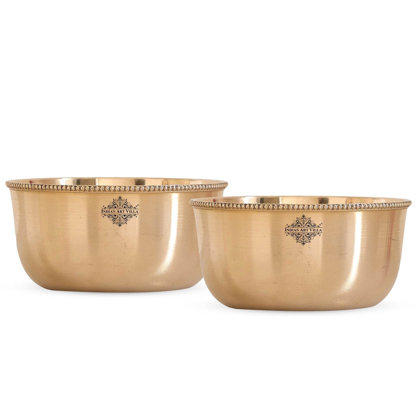 Brass Handmade Designer Bowl with Beaded Design, Dinnerware, Tableware