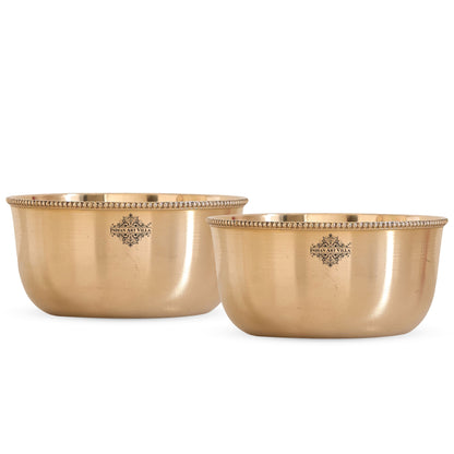 Brass Handmade Designer Bowl with Beaded Design, Dinnerware, Tableware