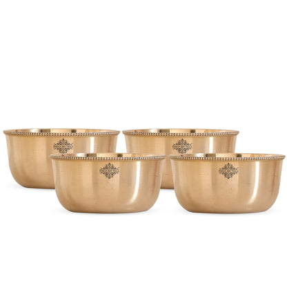 Brass Handmade Designer Bowl with Beaded Design, Dinnerware, Tableware