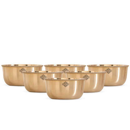 Brass Handmade Designer Bowl with Beaded Design, Dinnerware, Tableware