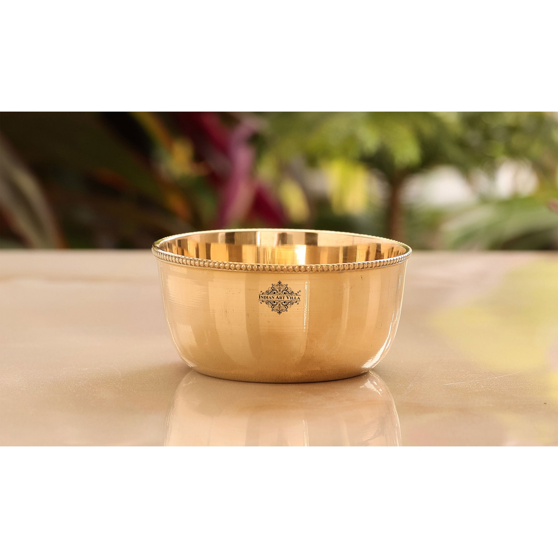 Brass Handmade Designer Bowl with Beaded Design, Dinnerware, Tableware