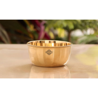 Brass Handmade Designer Bowl with Beaded Design, Dinnerware, Tableware