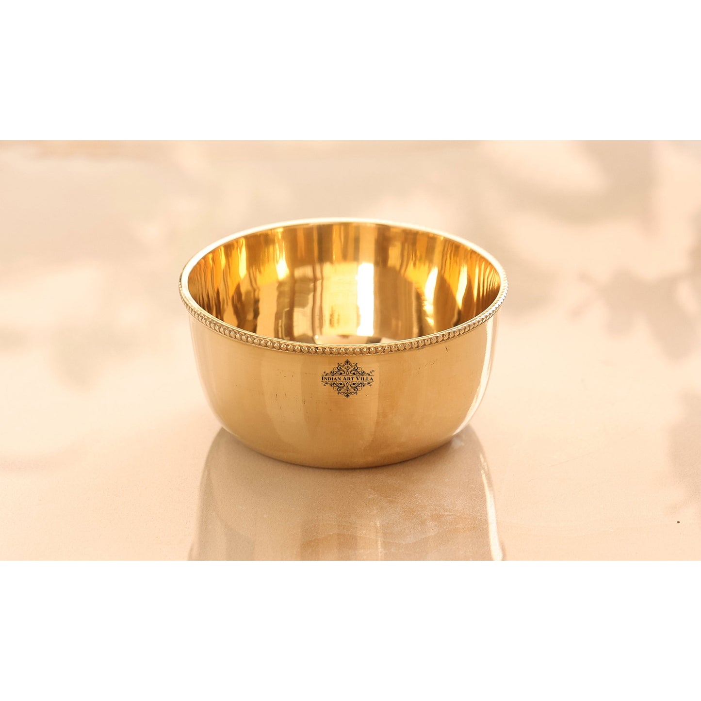 Brass Handmade Designer Bowl with Beaded Design, Dinnerware, Tableware