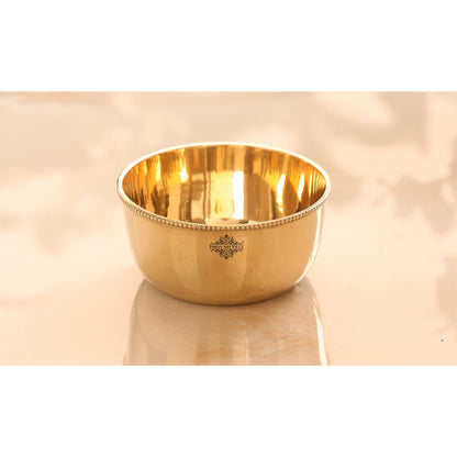 Brass Handmade Designer Bowl with Beaded Design, Dinnerware, Tableware