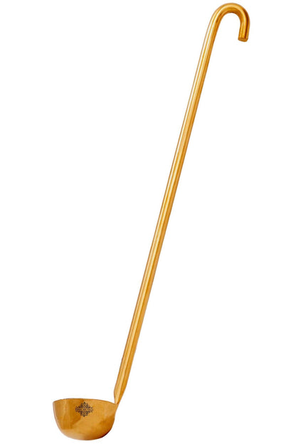 Handcrafted Pure Brass Oil Spoon, Severing Spoon, Height- 28.96 cm