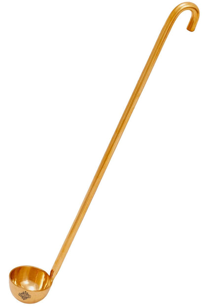 Handcrafted Pure Brass Oil Spoon, Severing Spoon, Height- 28.96 cm