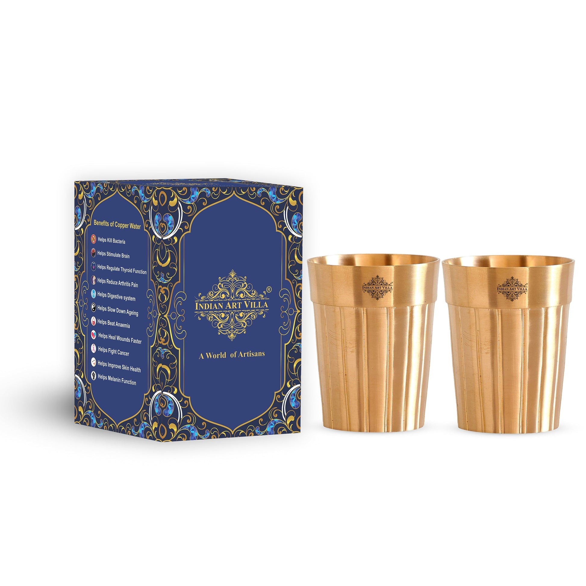 Pure Brass Lining Design Glass  160ml