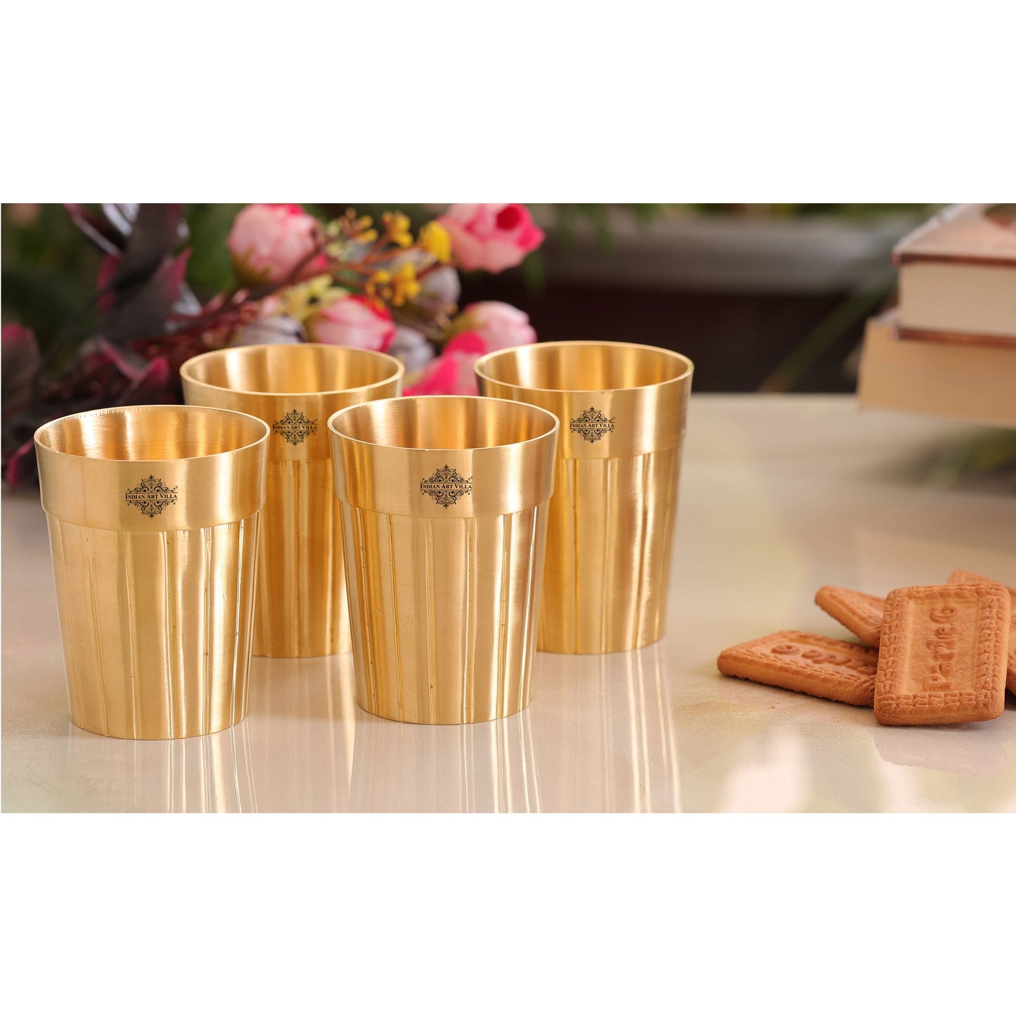 Pure Brass Lining Design Glass  160ml