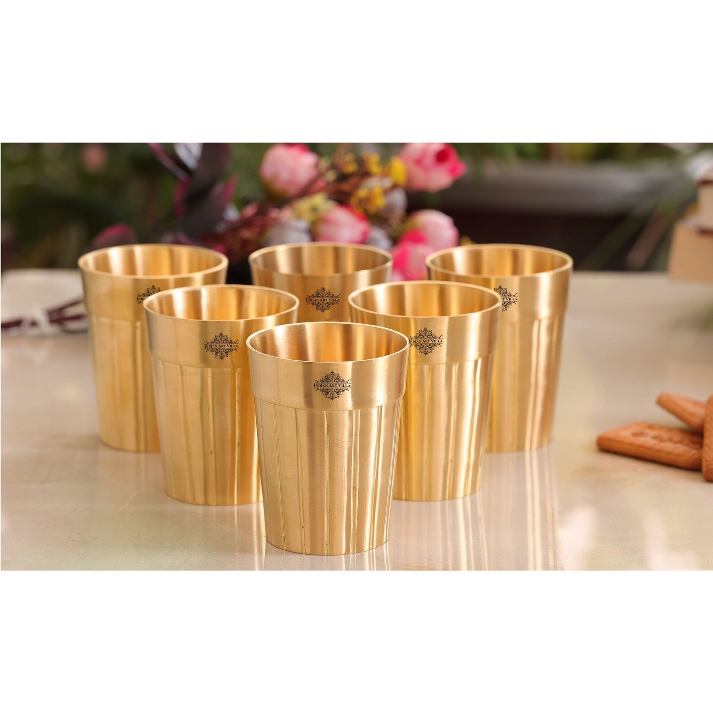 Pure Brass Lining Design Glass  160ml