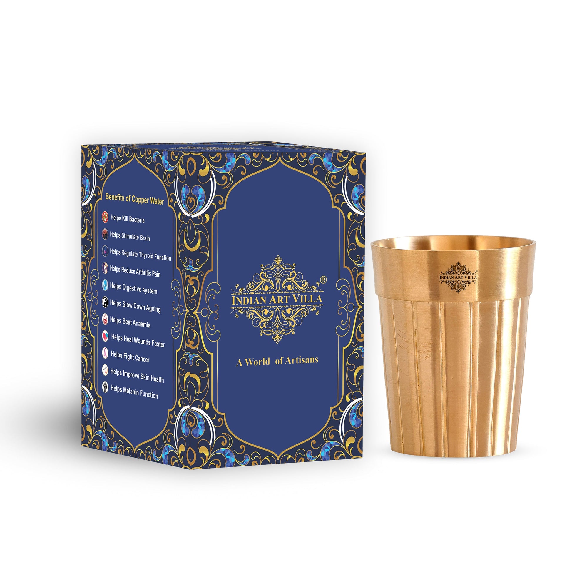 Pure Brass Lining Design Glass  160ml