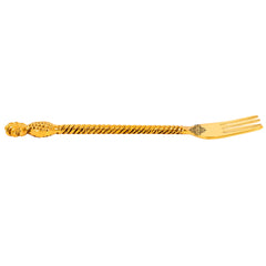 Brass Designer Fork,Pineapple Design,Flatware, Gold