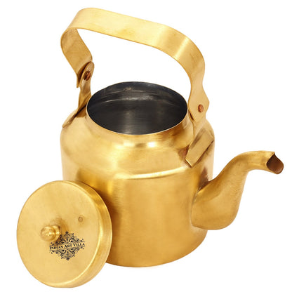 Brass Handmade Teapot with Tin Lining Inside, Serveware, Tableware, 350 ml