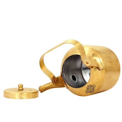 Brass Handmade Teapot with Tin Lining Inside, Serveware, Tableware, 350 ml