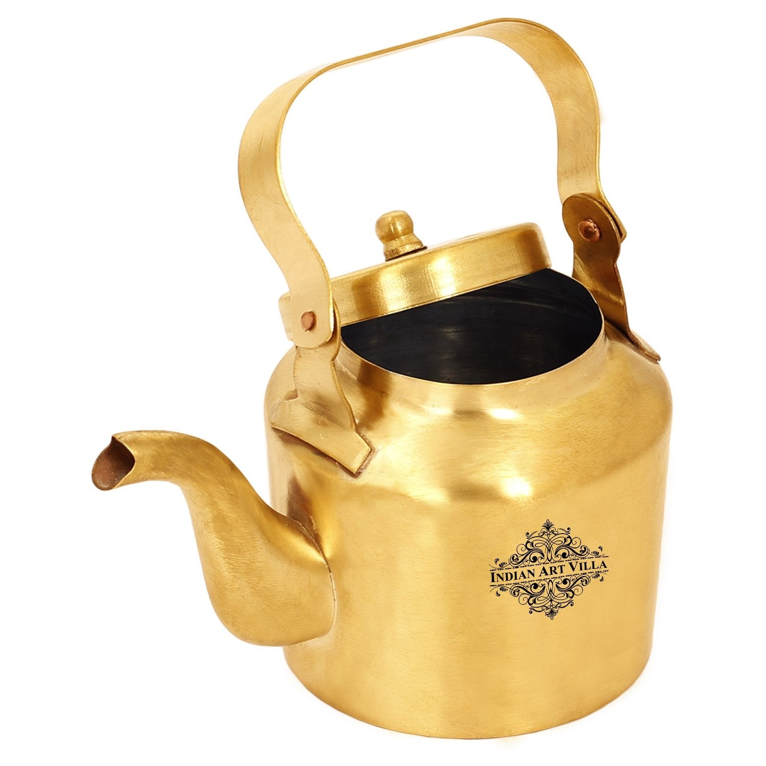 Brass Handmade Teapot with Tin Lining Inside, Serveware, Tableware, 350 ml