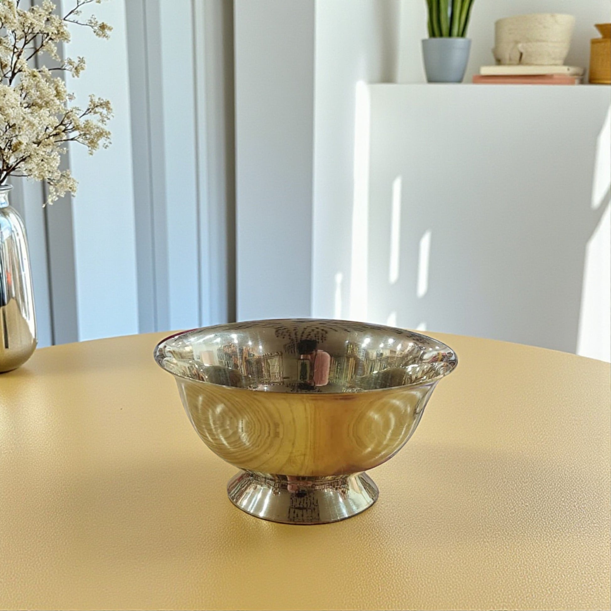 Handmade Brass Finger Bowl, Hammered Design, Serving Indian Food, Gift Decorative Bowl Dinnerware, 500 ML