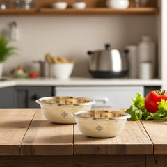 Pure Brass Bowl With Hammered Beading Design
