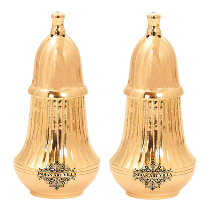 Brass Pepper & Salt Shaker Lining Design Storage For Pepper Powder Tableware Home Hotel Restaurant