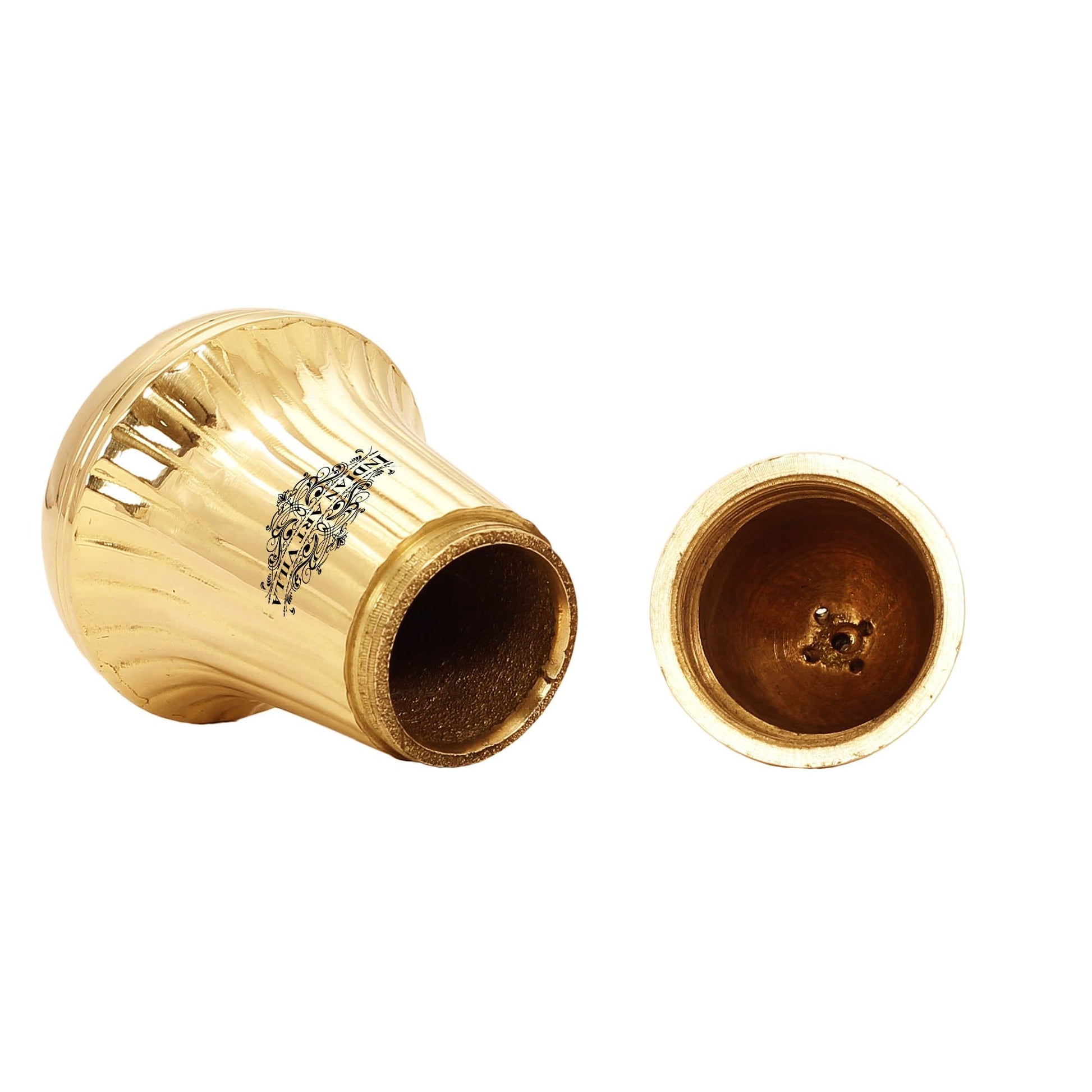 Brass Pepper & Salt Shaker Lining Design Storage For Pepper Powder Tableware Home Hotel Restaurant
