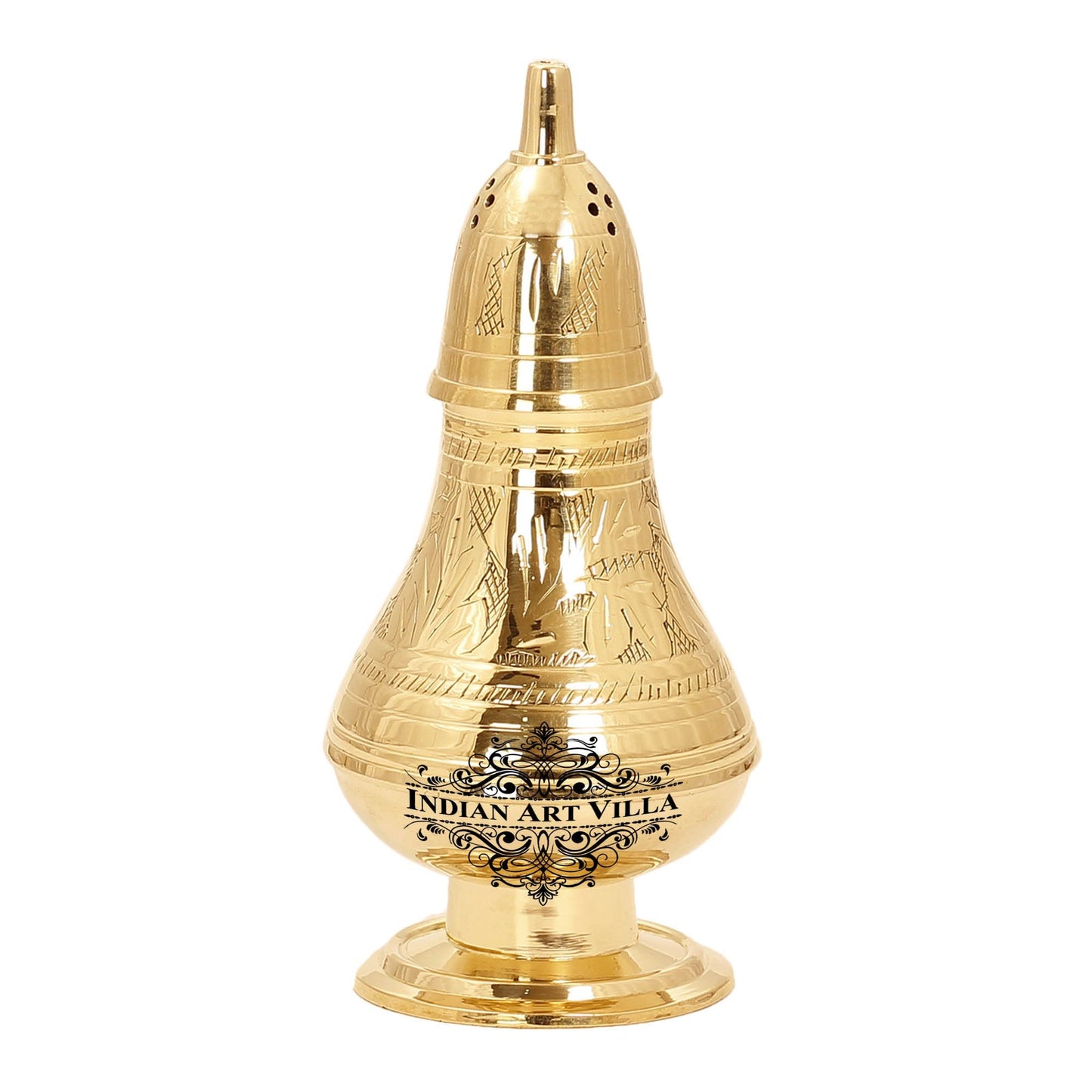 Brass Pepper & Salt Shaker Embossed Design Storage For Pepper Powder Tableware Home Hotel
