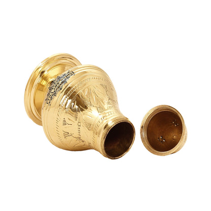 Brass Pepper & Salt Shaker Embossed Design Storage For Pepper Powder Tableware Home Hotel