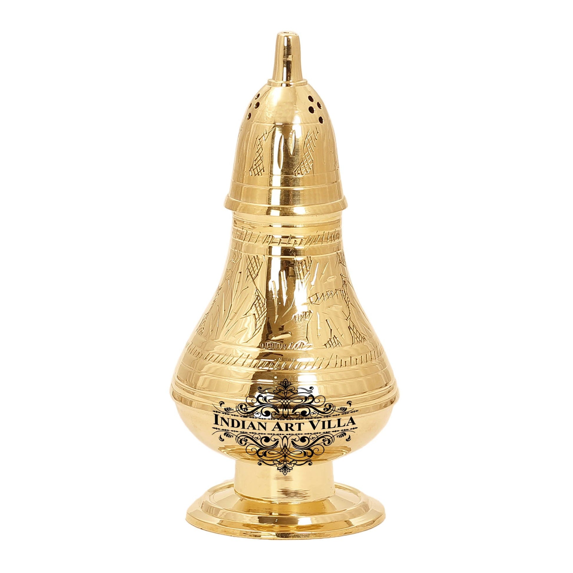 Brass Pepper & Salt Shaker Embossed Design Storage For Pepper Powder Tableware Home Hotel