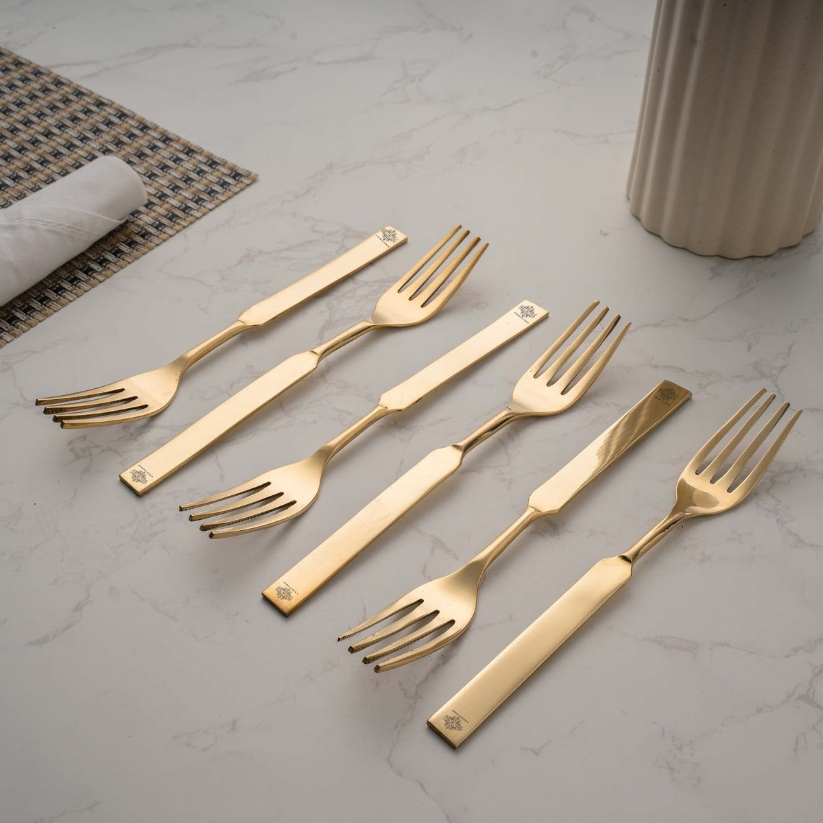 Brass Fork with Flat Edge | Tableware & Serveware-19.05 cm