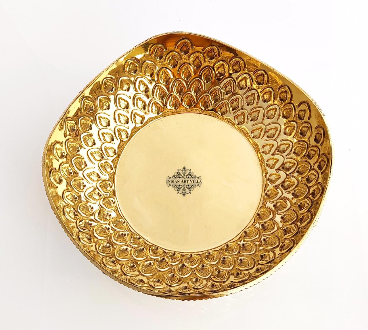 Brass Designer Handmade Fruit Basket Chocolate Bowl Centerpiece Dish Width 21.59 cm