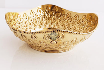 Brass Designer Handmade Fruit Basket Chocolate Bowl Centerpiece Dish Width 21.59 cm