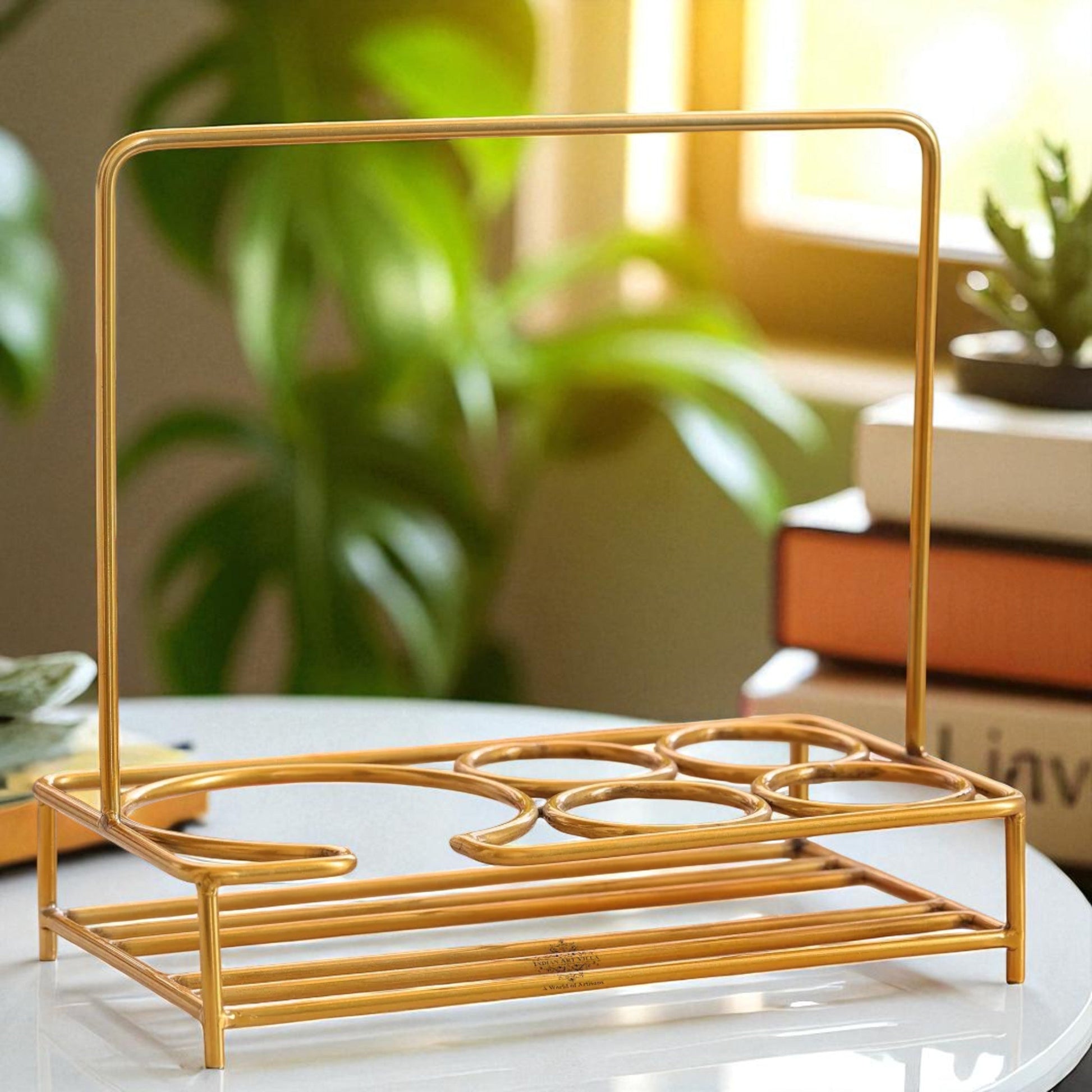 Pure Brass Kettle With 4 Glass Holding Stand