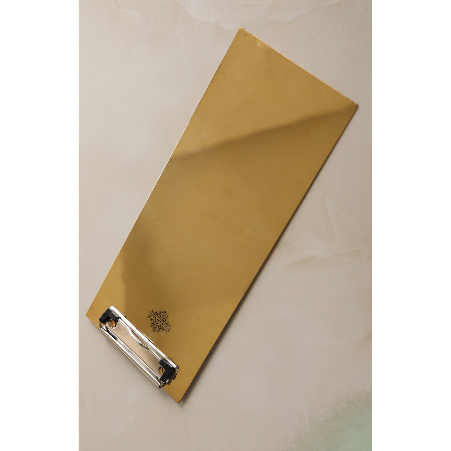 Pure Brass Clipboard/Paper Pad, for Restaurants and Order Noting, Length- 33.02 cm, Width - 12.95 cm