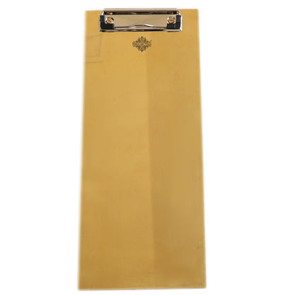 Pure Brass Clipboard/Paper Pad, for Restaurants and Order Noting, Length- 33.02 cm, Width - 12.95 cm