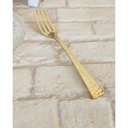 Pure Brass Matt Hammered Design Fork, Length-18.29 cm