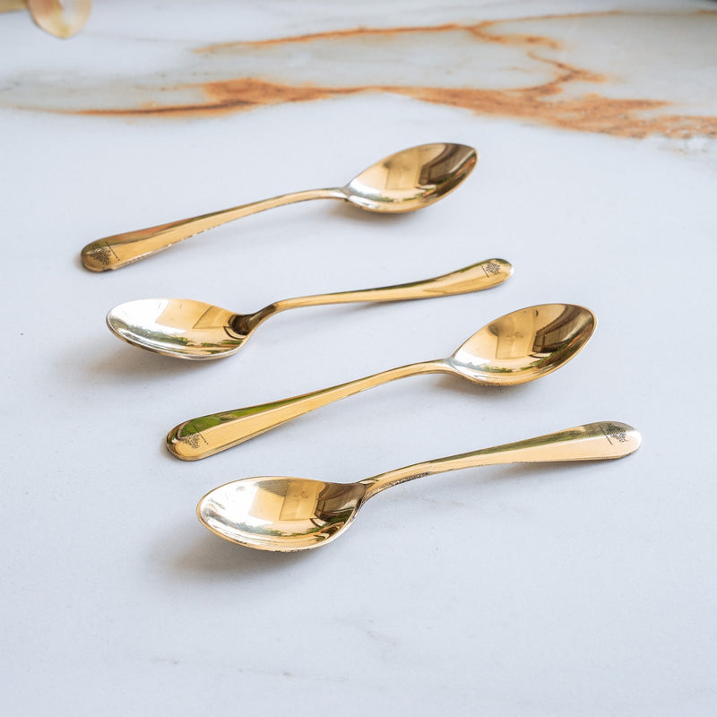 Brass Baby Spoon with Shine Finish Design
