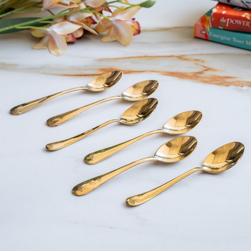 Brass Baby Spoon with Shine Finish Design