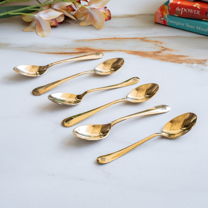 Brass Baby Spoon with Shine Finish Design