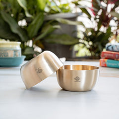Brass Bowl With Matt Finish Design, Diameter-8.89 cm