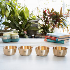 Brass Bowl With Matt Finish Design, Diameter-8.89 cm