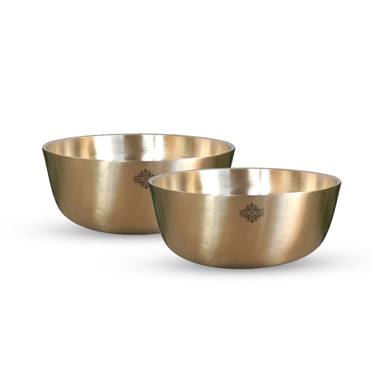 Brass Bowl With Matt Finish Design, Decorative Dinnerware, Tableware and Serveware for Home Hotel Restaurant, Diameter-8.89 cm
