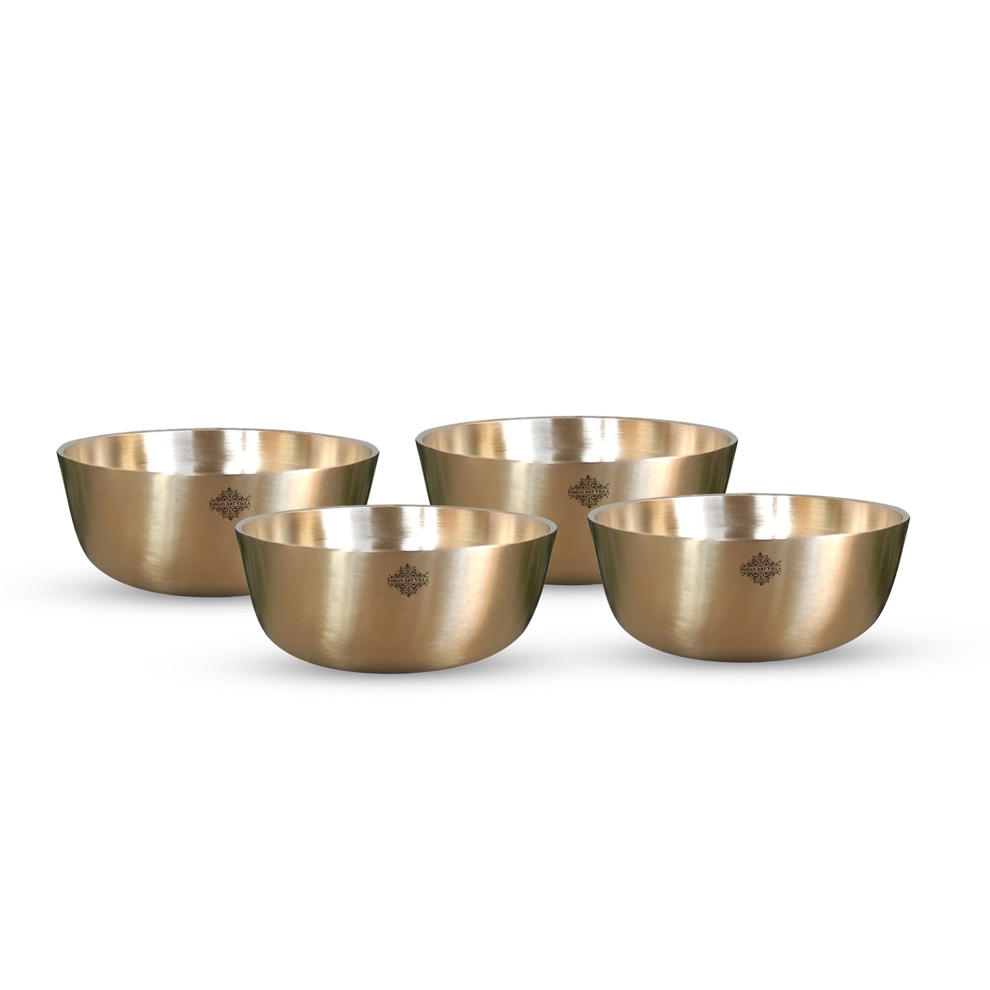 Brass Bowl With Matt Finish Design, Decorative Dinnerware, Tableware and Serveware for Home Hotel Restaurant, Diameter-8.89 cm