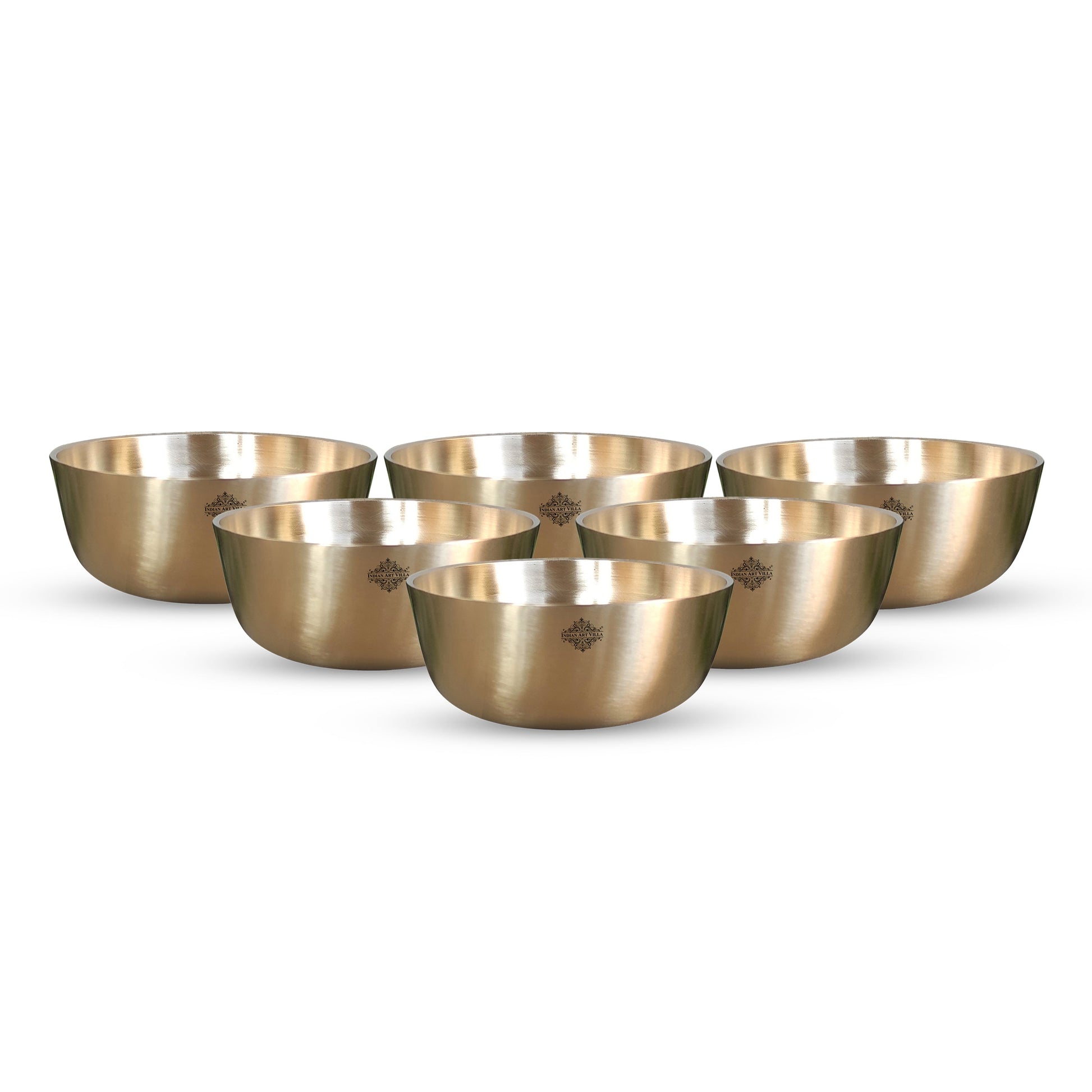 Brass Bowl With Matt Finish Design, Decorative Dinnerware, Tableware and Serveware for Home Hotel Restaurant, Diameter-8.89 cm