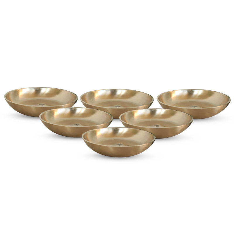 Brass Rice Plate With Matt Finish Design, Decorative Dinnerware, Tableware and Serveware for Home Hotel Restaurant, Diameter-10.92 cm