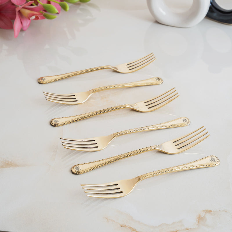 Brass Fork With Bedding Design, Length - 20.32 cm