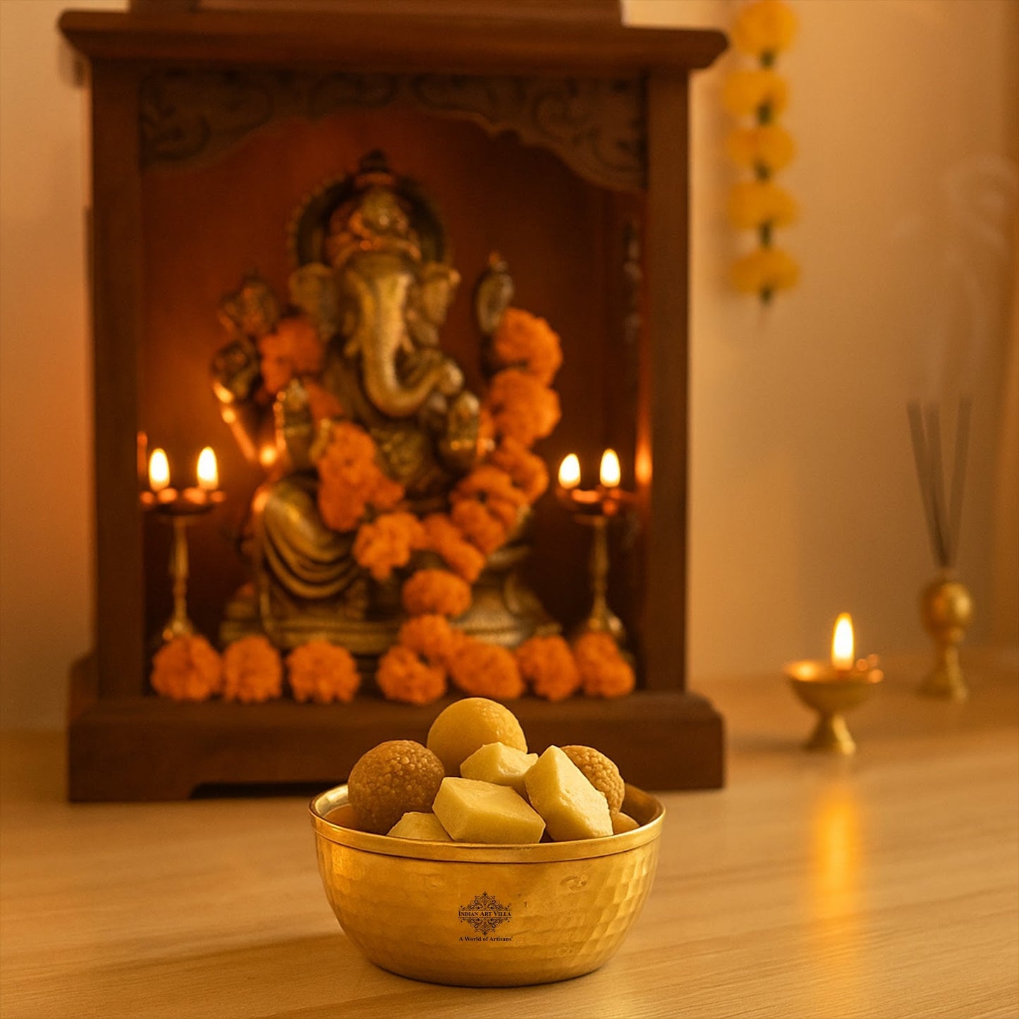 Brass Bowl With Shine Finshed, Diameter-8.89 cm