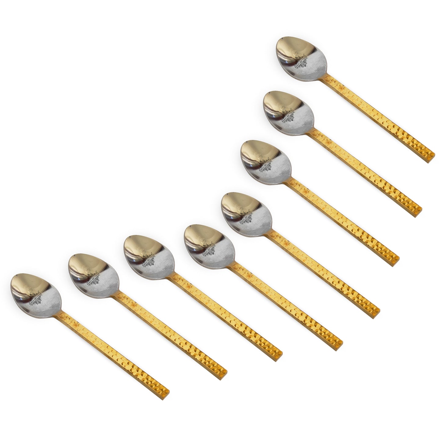 Steel Brass Spoon with Hammered Design, Dinnerware, Tableware & Cutlery Item, Length:- 15.24 cm